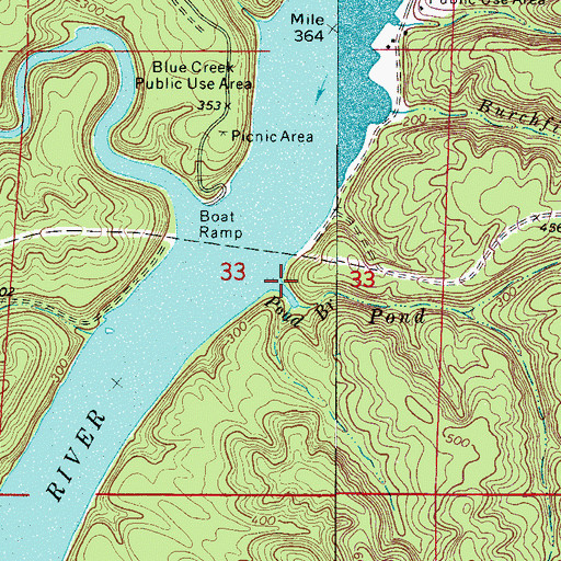 Topographic Map of Pond Branch, AL