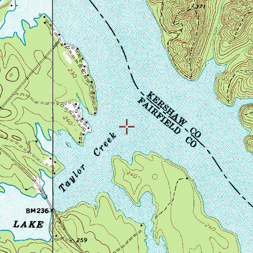 Topographic Map of Taylor Creek, SC