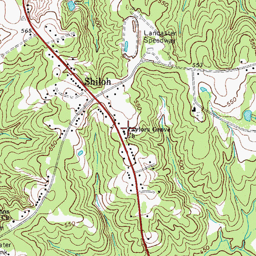 Topographic Map of Taylors Grove Church, SC