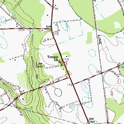 Topographic Map of Temple Church, SC