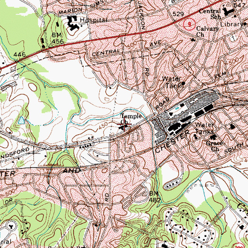 Topographic Map of Temple Church, SC