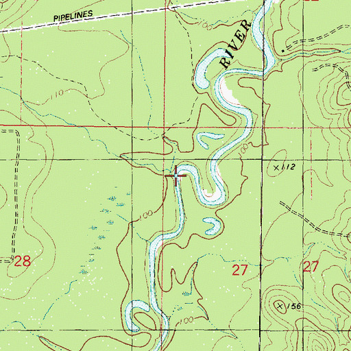 Topographic Map of Pond Creek, AL