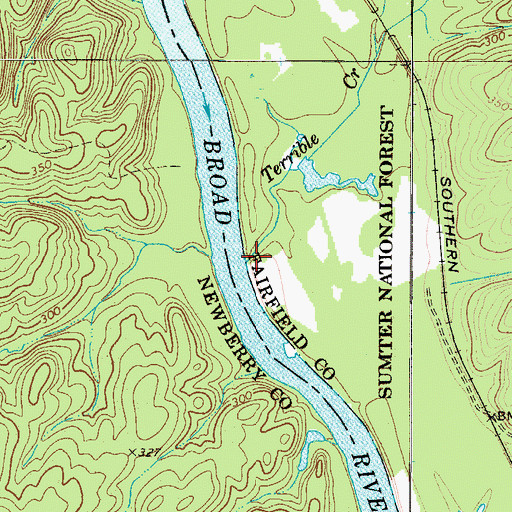 Topographic Map of Terrible Creek, SC