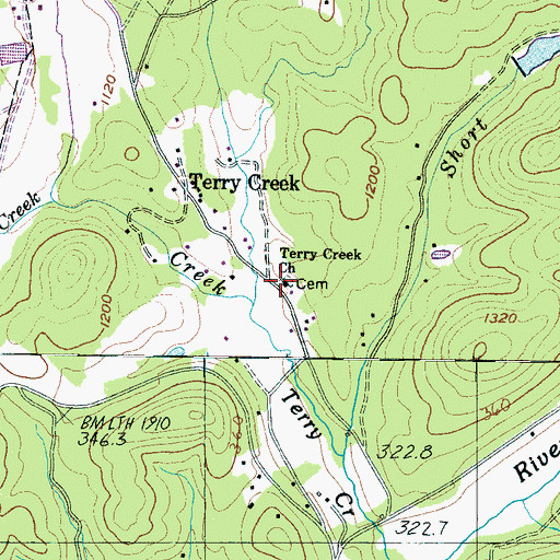Topographic Map of Terry Creek Church, SC