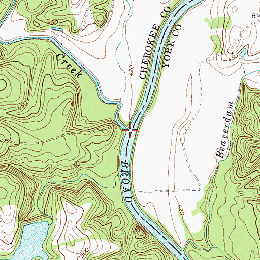 Topographic Map of Thicketty Creek, SC