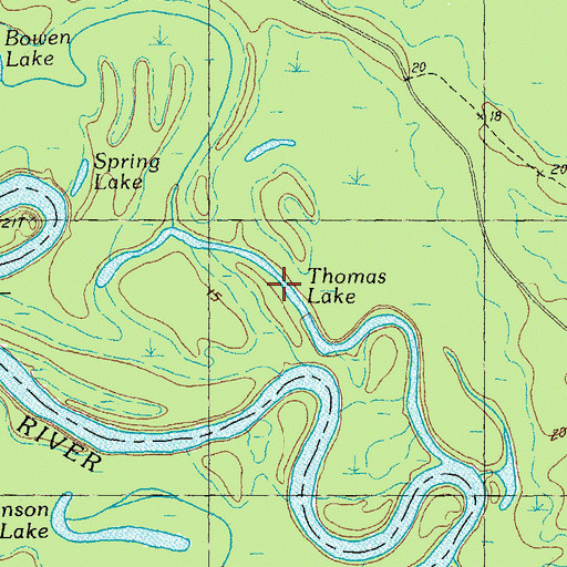 Topographic Map of Thomas Lake, SC