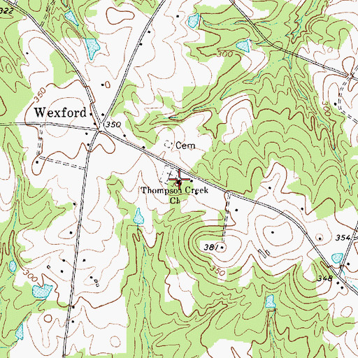 Topographic Map of Thompson Creek Baptist Church, SC