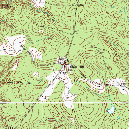 Topographic Map of Thorn Hill Church, SC
