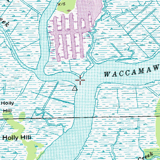 Topographic Map of Thoroughfare Creek, SC