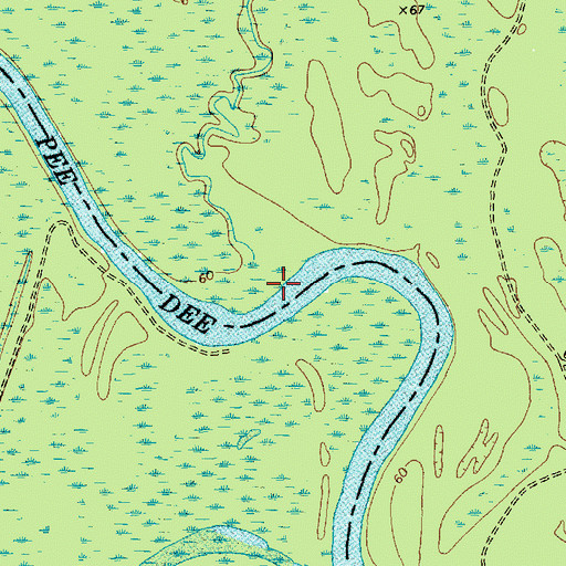 Topographic Map of Three Creeks, SC
