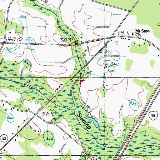 Topographic Map of Threemile Branch, SC