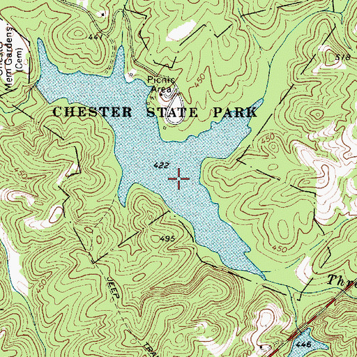 Topographic Map of Threemile Branch, SC