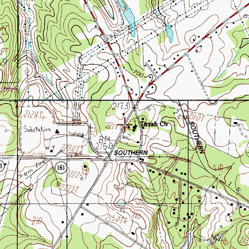 Topographic Map of Tirzah Associate Reformed Presbyterian Church, SC