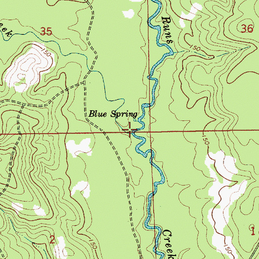 Topographic Map of Pond Creek, AL