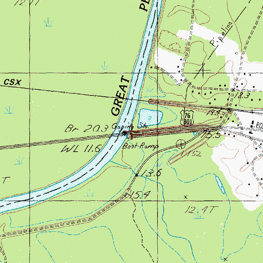 Topographic Map of Tobys Creek, SC