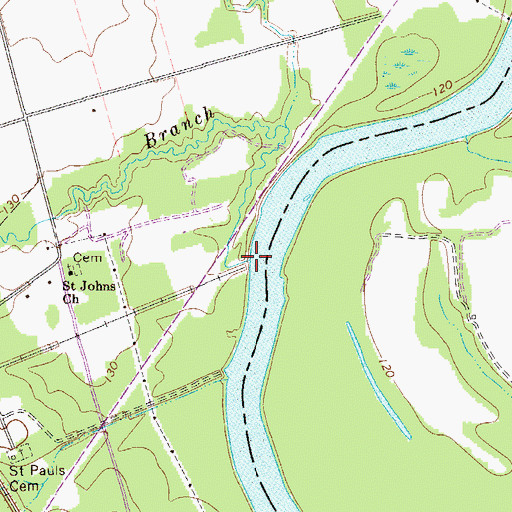Topographic Map of Toms Branch, SC