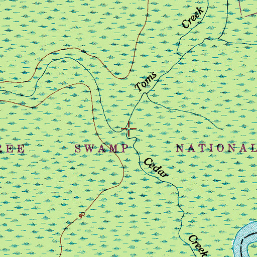 Topographic Map of Toms Creek, SC