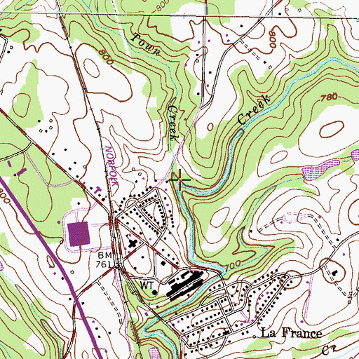 Topographic Map of Town Creek, SC