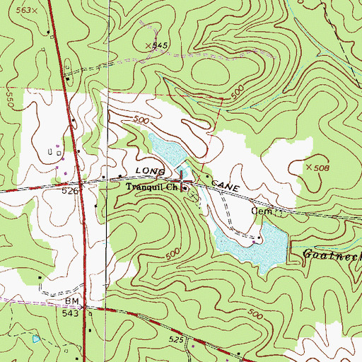 Topographic Map of Tranquil Church, SC
