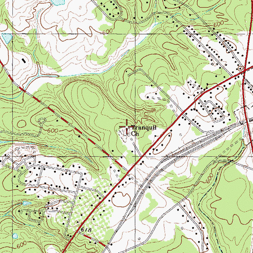 Topographic Map of Tranquil Church, SC
