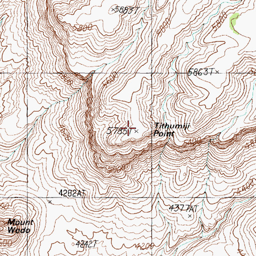 Topographic Map of Tithumiji Point, AZ