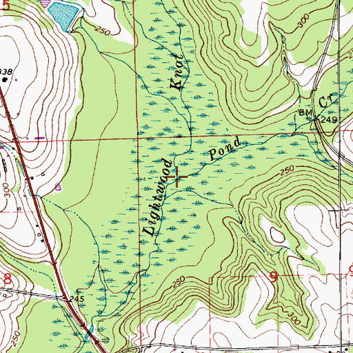 Topographic Map of Pond Creek, AL