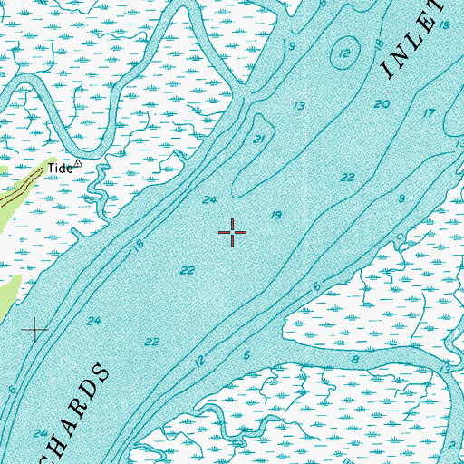 Topographic Map of Trenchards Inlet, SC
