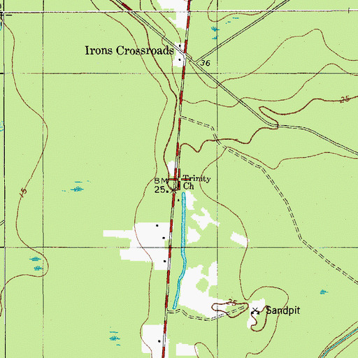 Topographic Map of Trinity Church, SC