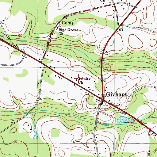Topographic Map of Trinity Church, SC