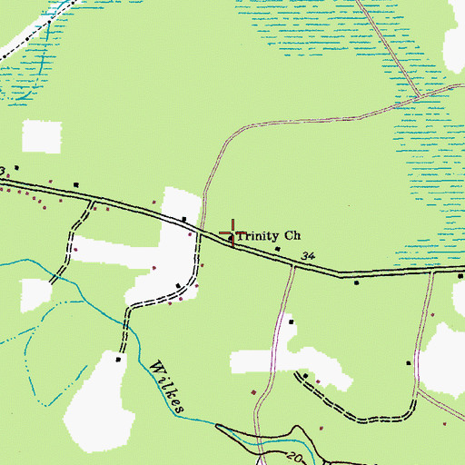 Topographic Map of Trinity Lutheran Church, SC
