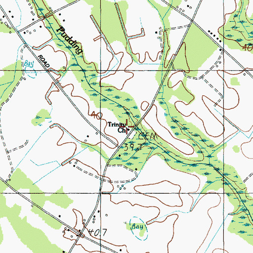 Topographic Map of Trinity Church, SC