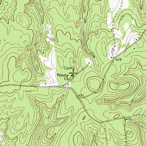 Topographic Map of Trinity Church, SC