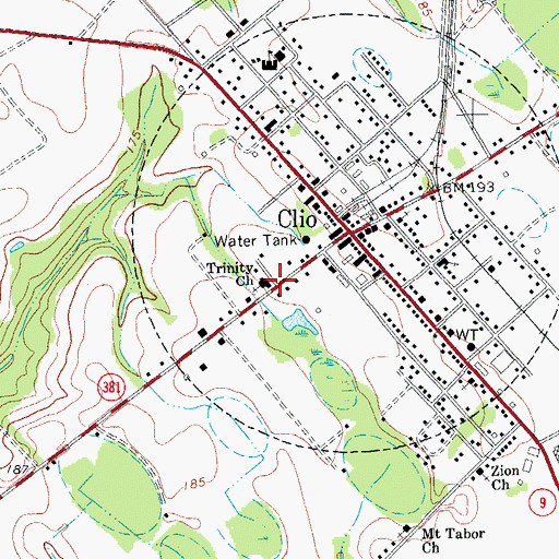 Topographic Map of Trinity Church, SC
