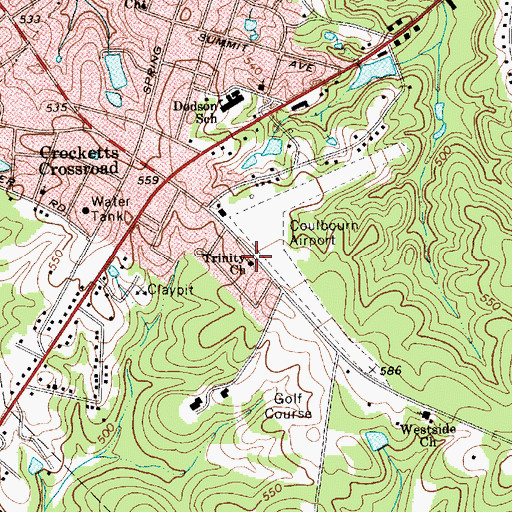 Topographic Map of Trinity Church, SC