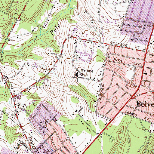 Topographic Map of Triune School, SC
