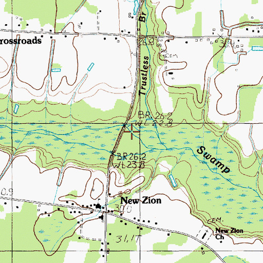 Topographic Map of Trustless Branch, SC