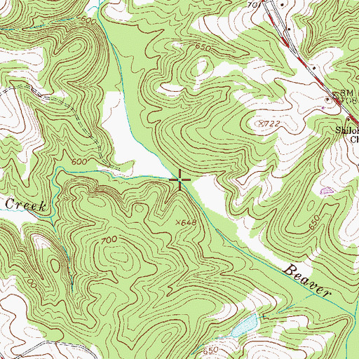 Topographic Map of Tugaloo Creek, SC