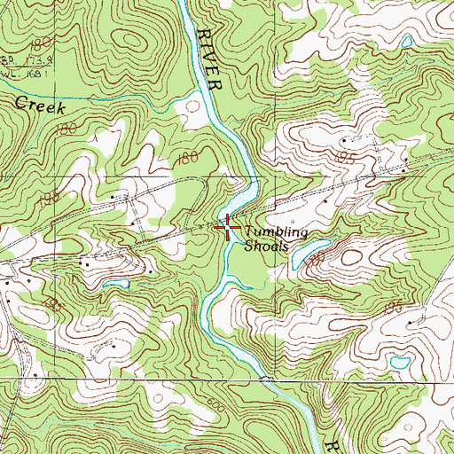 Topographic Map of Tumbling Shoals, SC