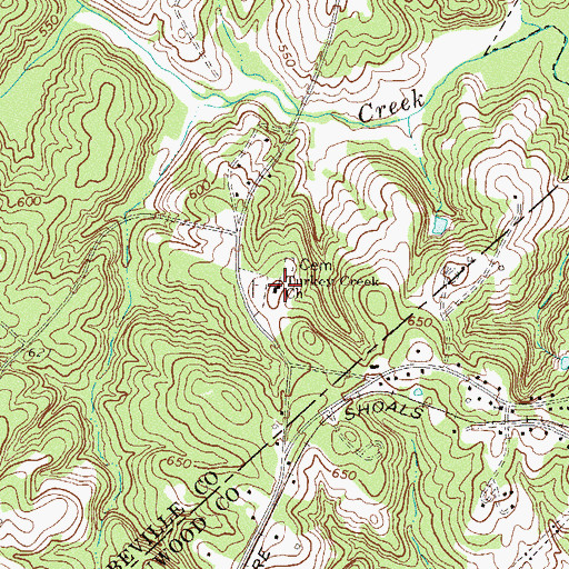 Topographic Map of Turkey Creek Baptist Church, SC