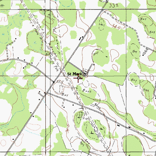 Topographic Map of Turkey Pond School (historical), SC