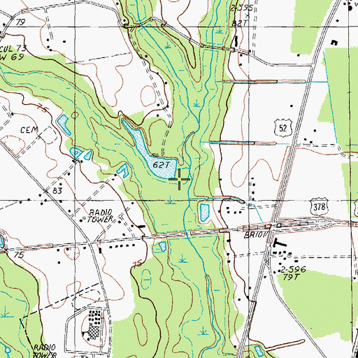 Topographic Map of Twomile Branch, SC