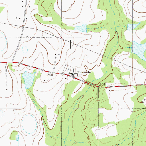 Topographic Map of Two Mile Swamp Baptist Church, SC