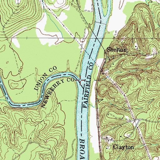 Topographic Map of Tyger River, SC