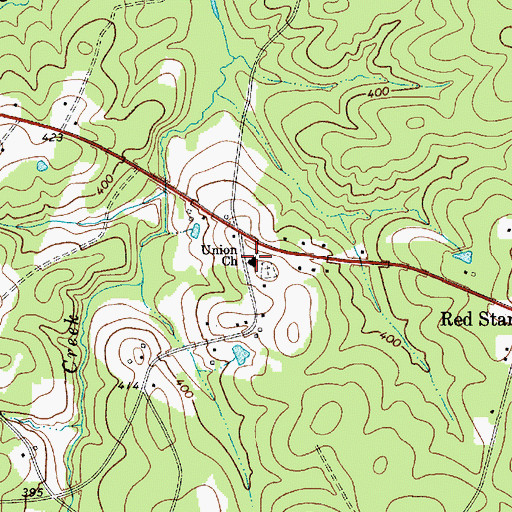 Topographic Map of Union Lutheran Church, SC