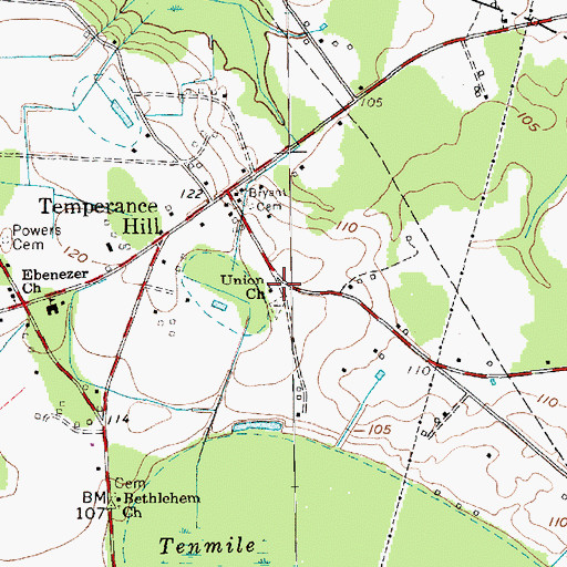 Topographic Map of Union Church, SC