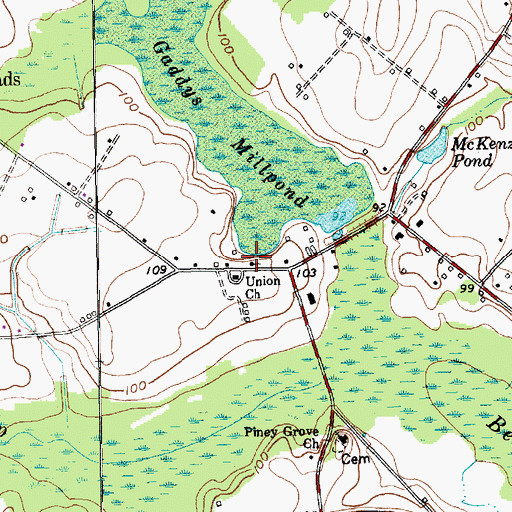 Topographic Map of Union Church, SC