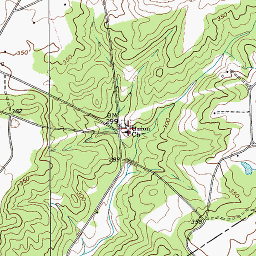 Topographic Map of Union Church, SC