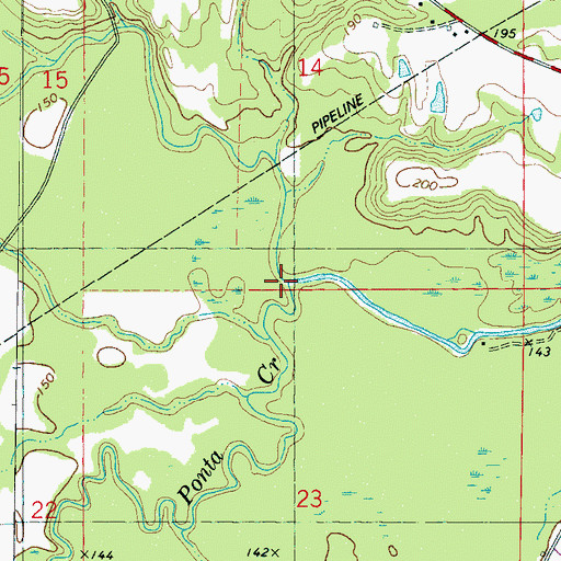 Topographic Map of Ponta Creek, AL