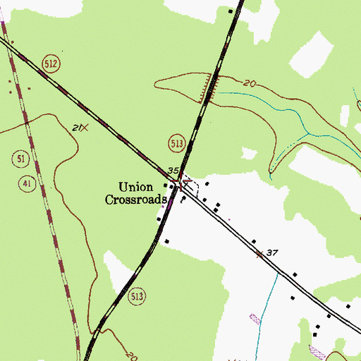 Topographic Map of Union Crossroads, SC
