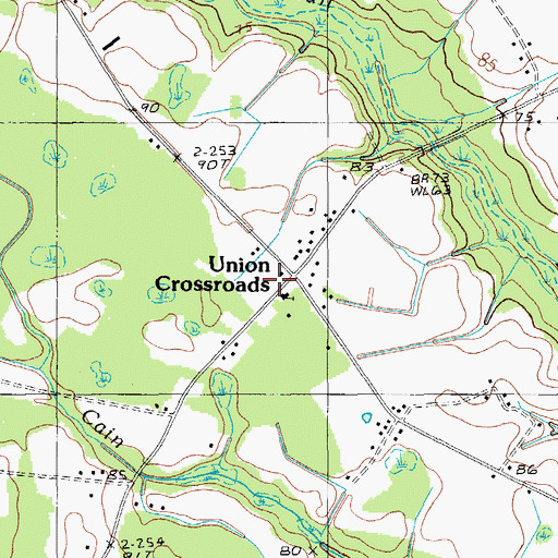 Topographic Map of Union Crossroads, SC